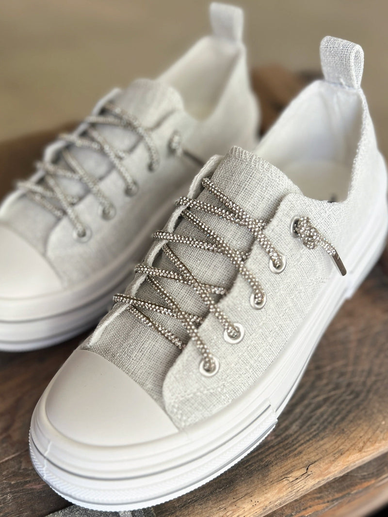 Very G White Sparkle Sneakers | gussieduponline