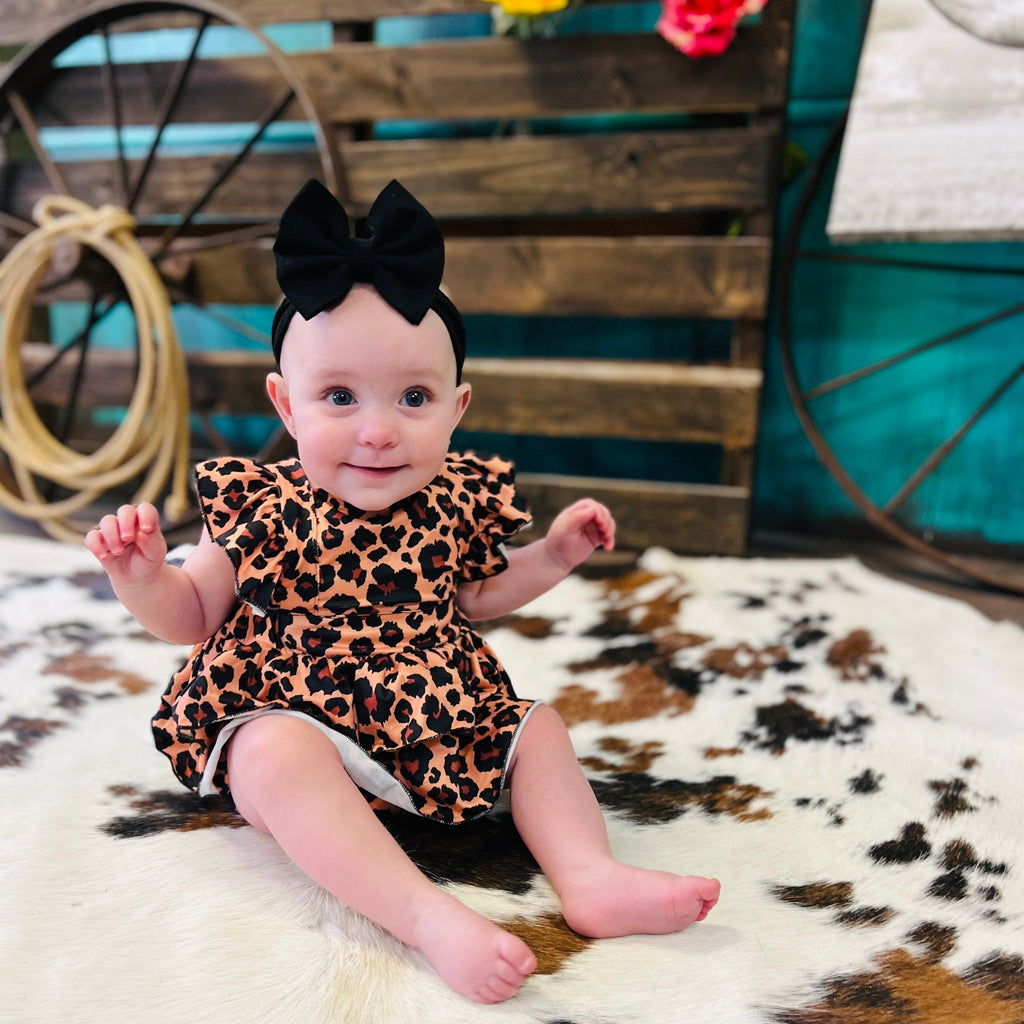Baby Leopard Onsie Dress | gussieduponline