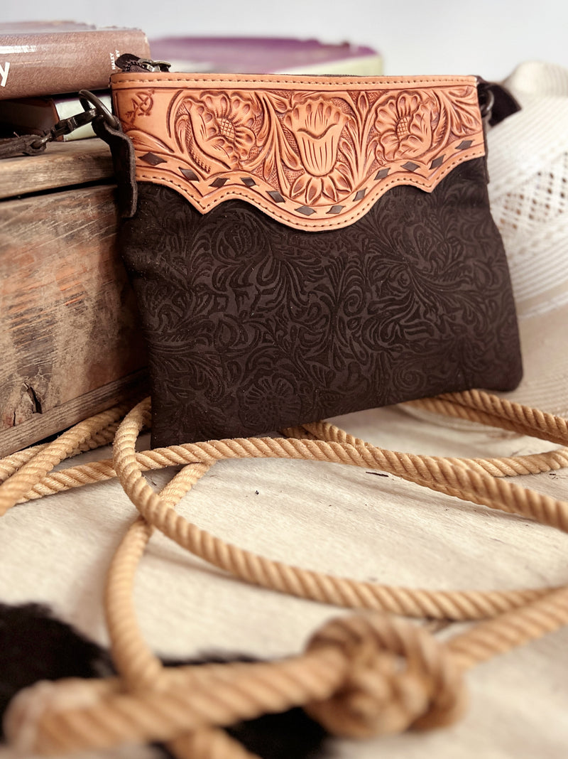 Darling Tooled Not Fooled Leather Crossbody | gussieduponline