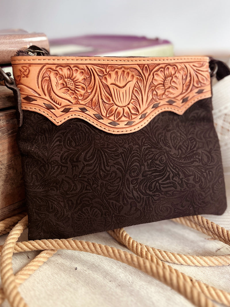 Darling Tooled Not Fooled Leather Crossbody | gussieduponline