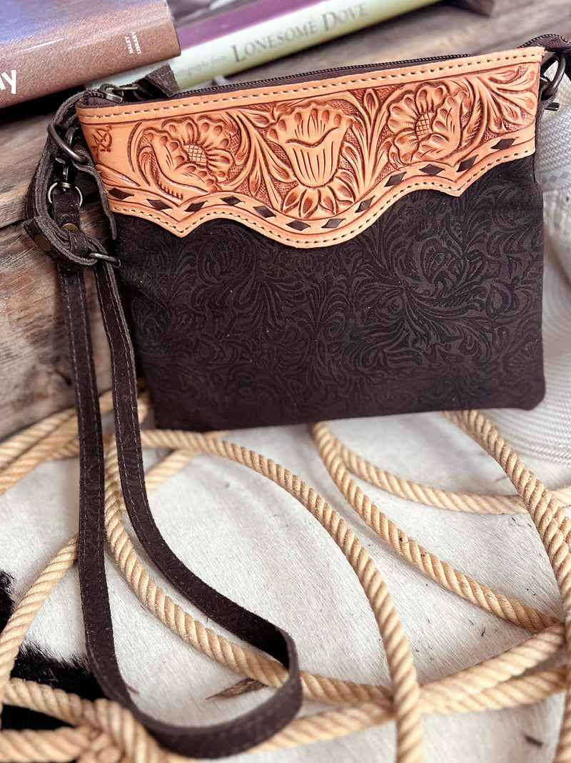 Darling Tooled Not Fooled Leather Crossbody | gussieduponline