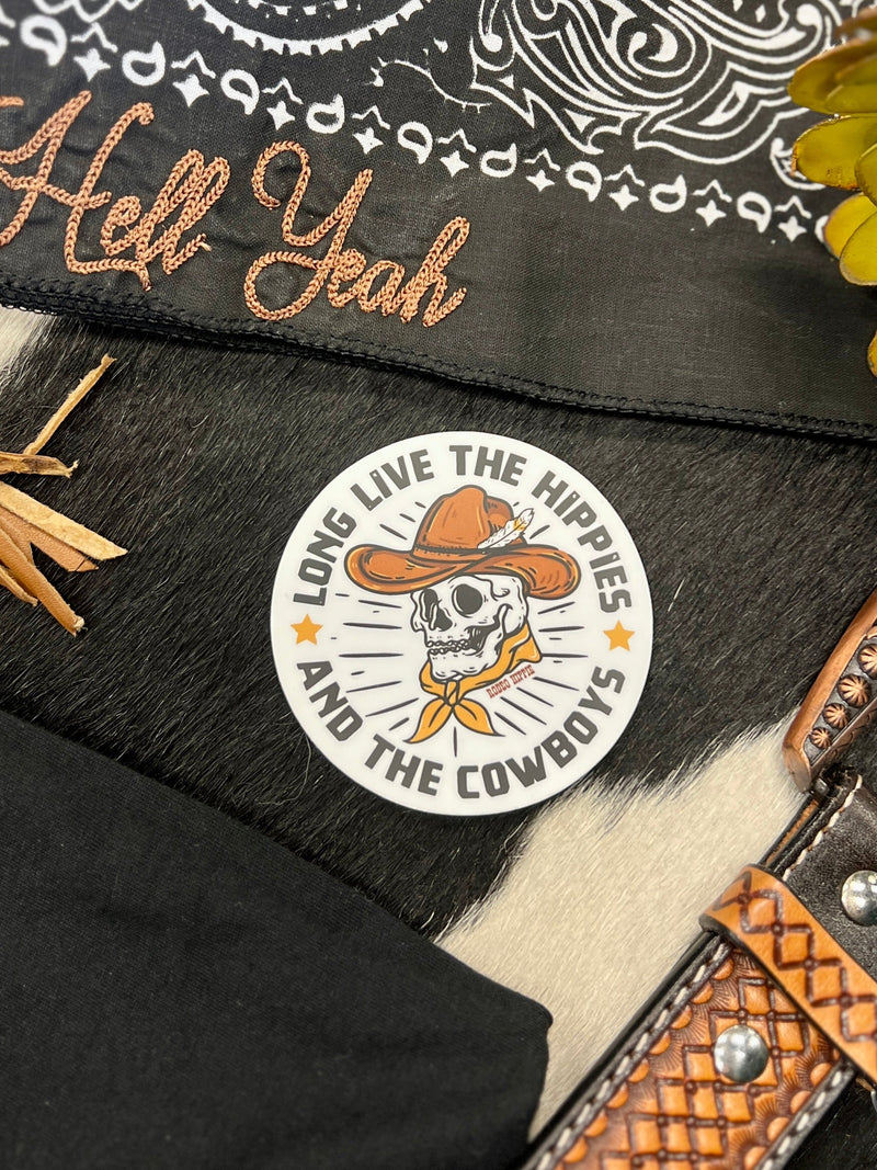 Hippies & Cowboys Sticker | gussieduponline