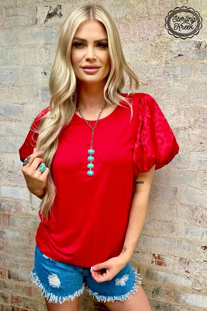 Red Louisiana Woman Top | gussieduponline