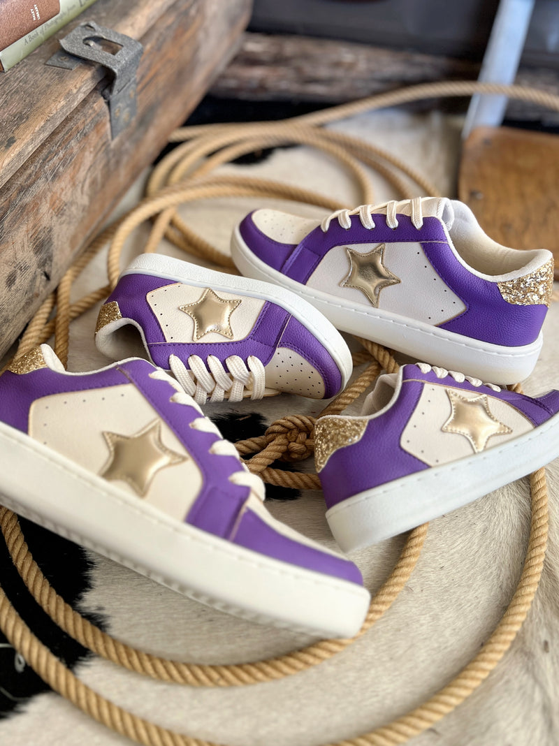 Kids Purple Gameday Sneakers | gussieduponline