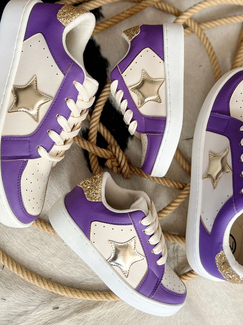 Kids Purple Gameday Sneakers | gussieduponline