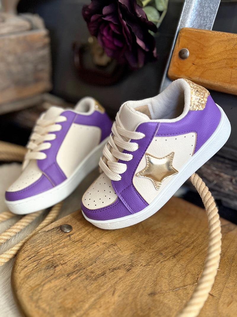 Kids Purple Gameday Sneakers | gussieduponline