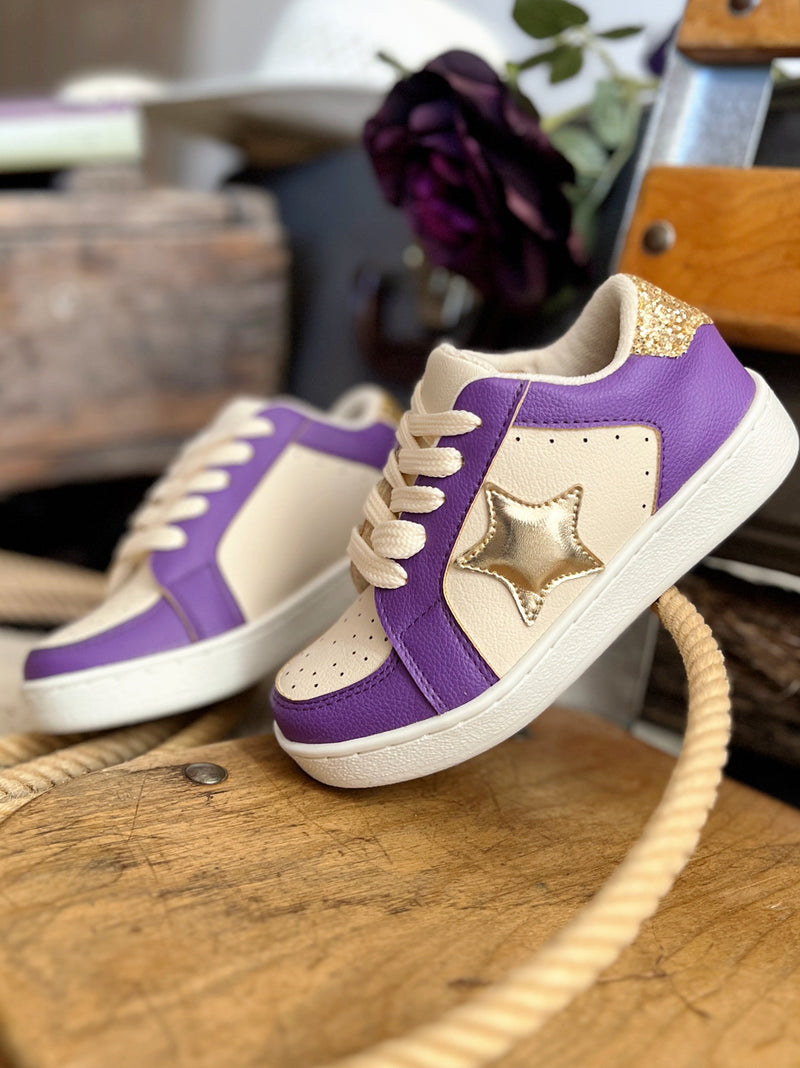 Kids Purple Gameday Sneakers | gussieduponline