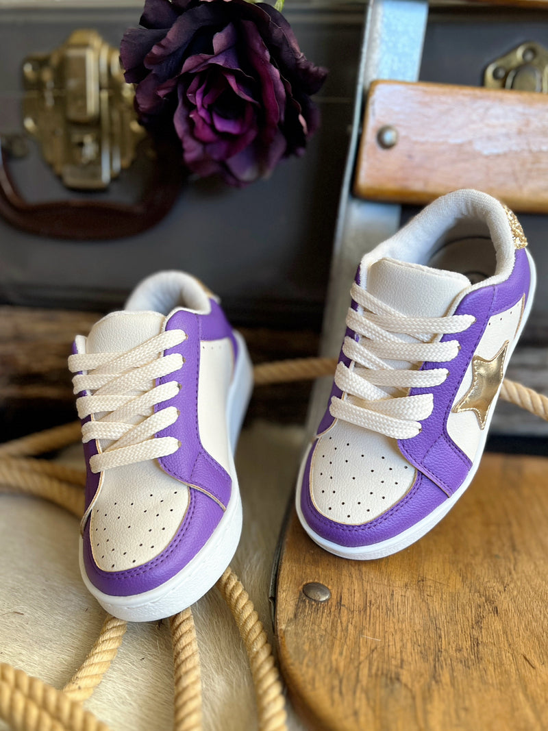 Kids Purple Gameday Sneakers | gussieduponline