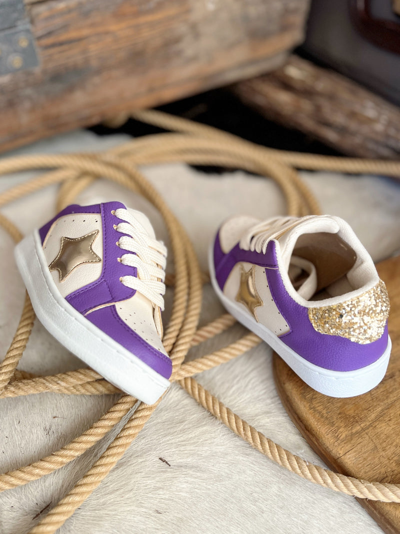 Kids Purple Gameday Sneakers | gussieduponline