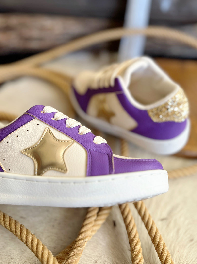 Kids Purple Gameday Sneakers | gussieduponline