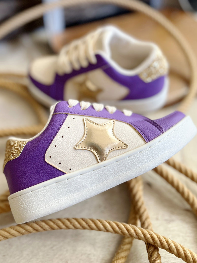 Kids Purple Gameday Sneakers | gussieduponline