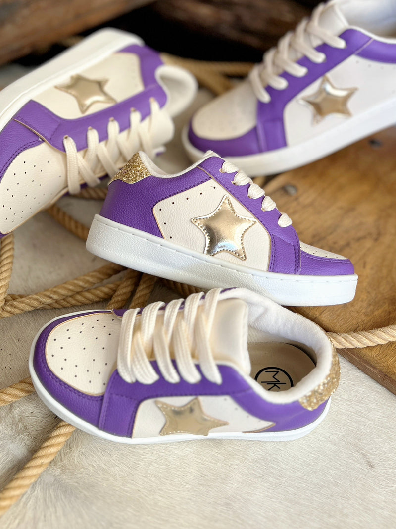 Kids Purple Gameday Sneakers | gussieduponline