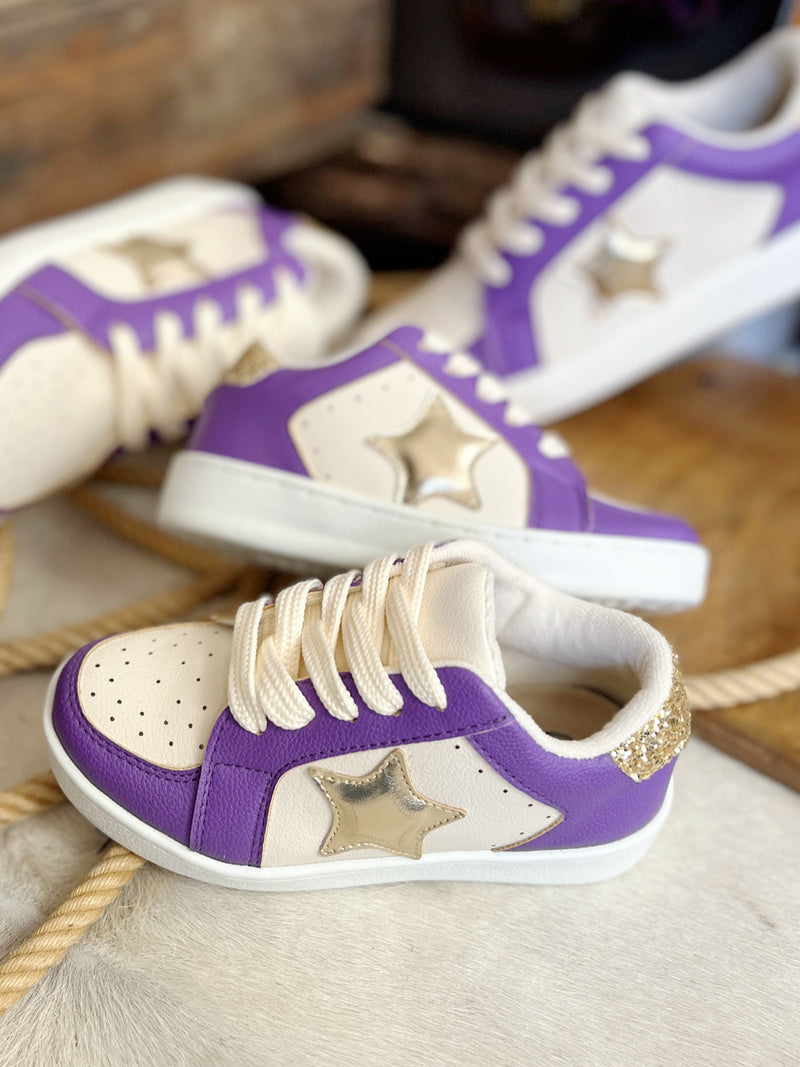 Kids Purple Gameday Sneakers | gussieduponline