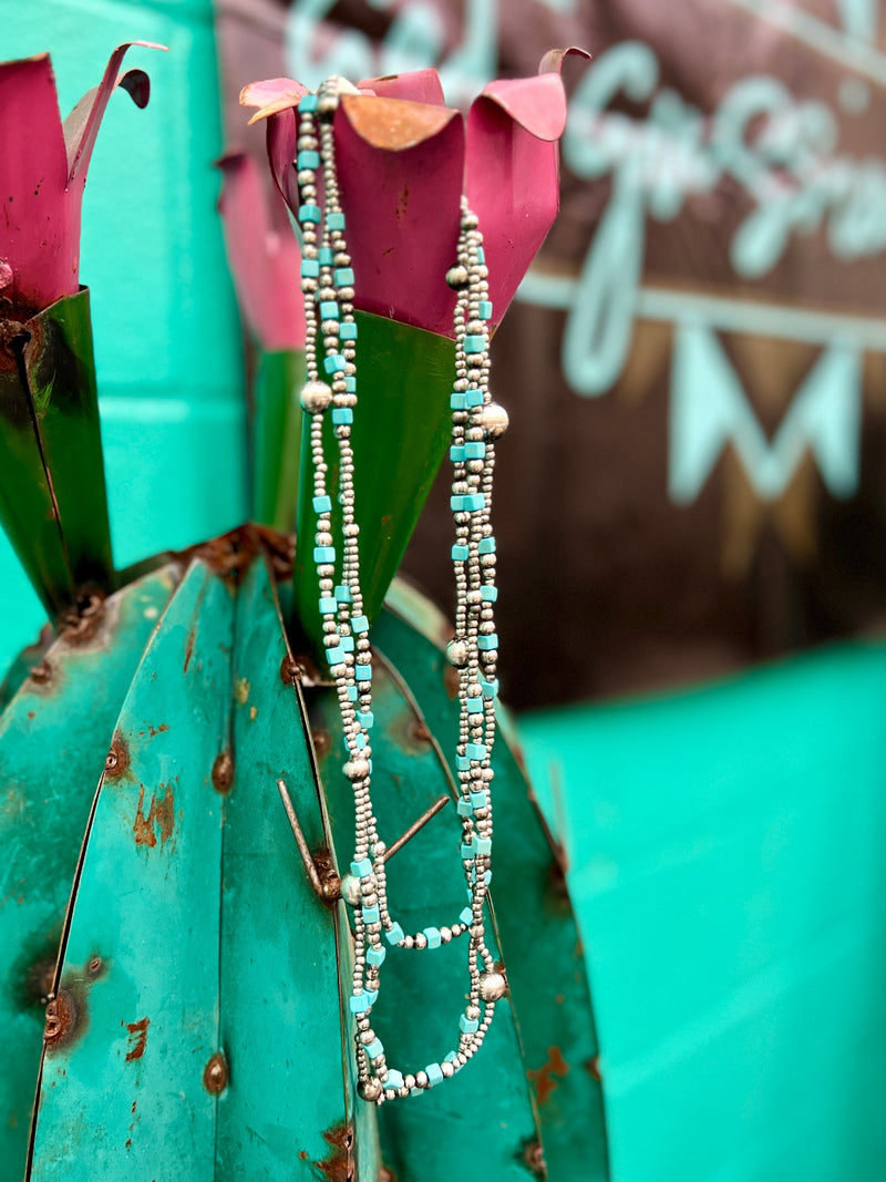 Diced in Turquoise Necklace | gussieduponline