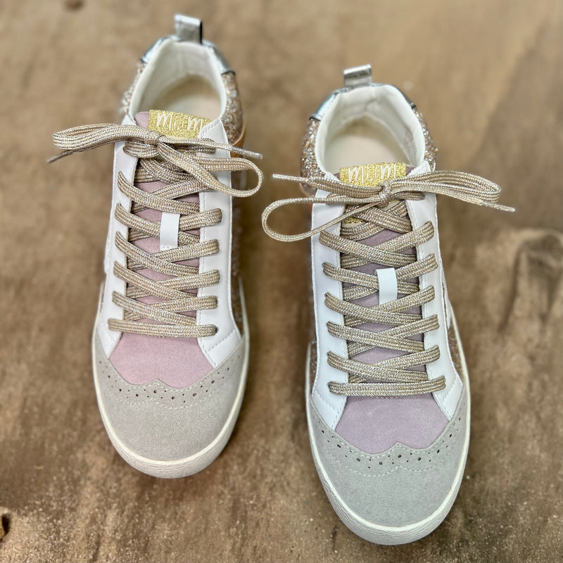 Oxford Lilacs & Gold Sneakers | gussieduponline