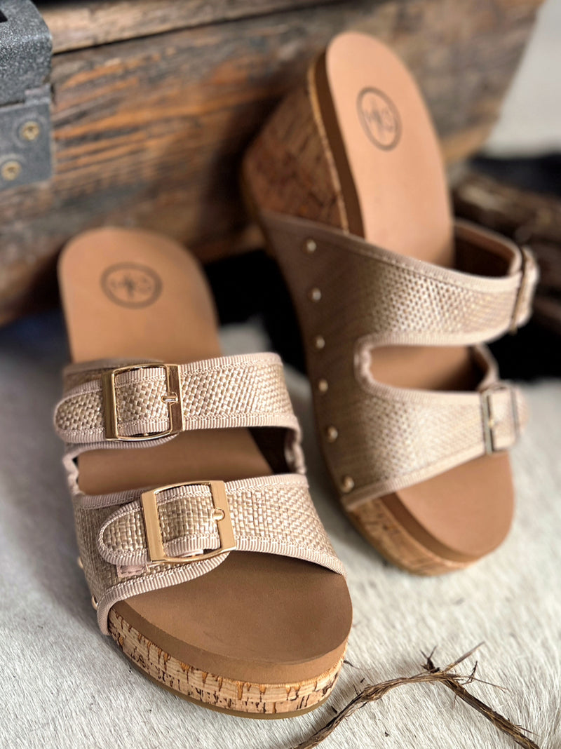 Say The Word Wedge Sandals | gussieduponline