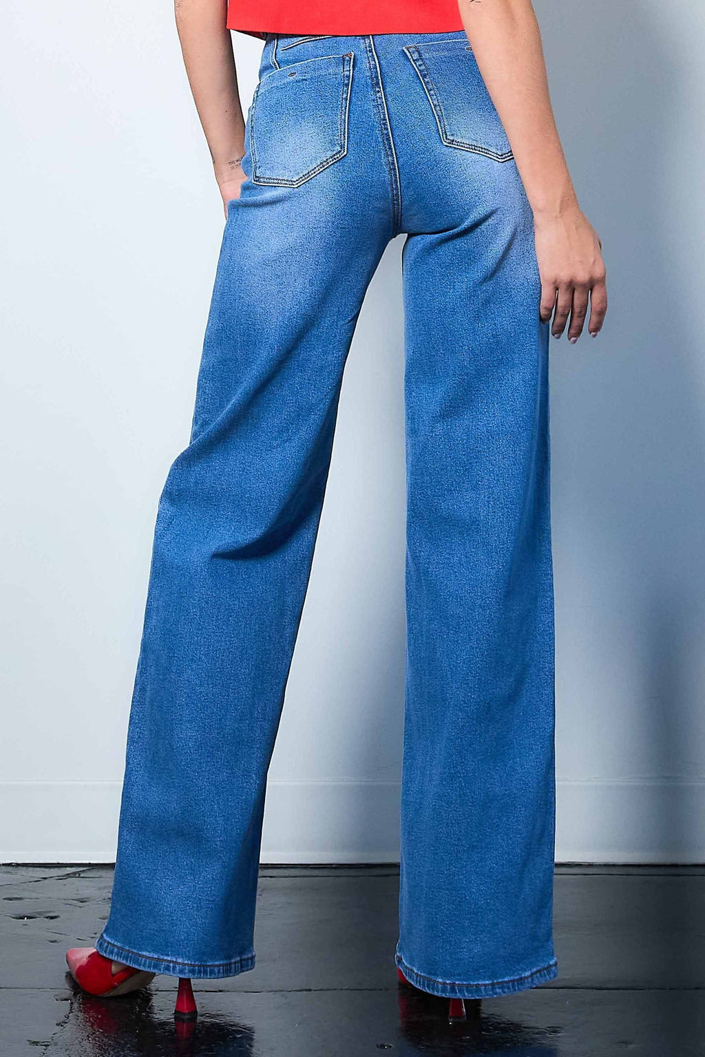 She's The Boss Wide Leg Jeans | gussieduponline