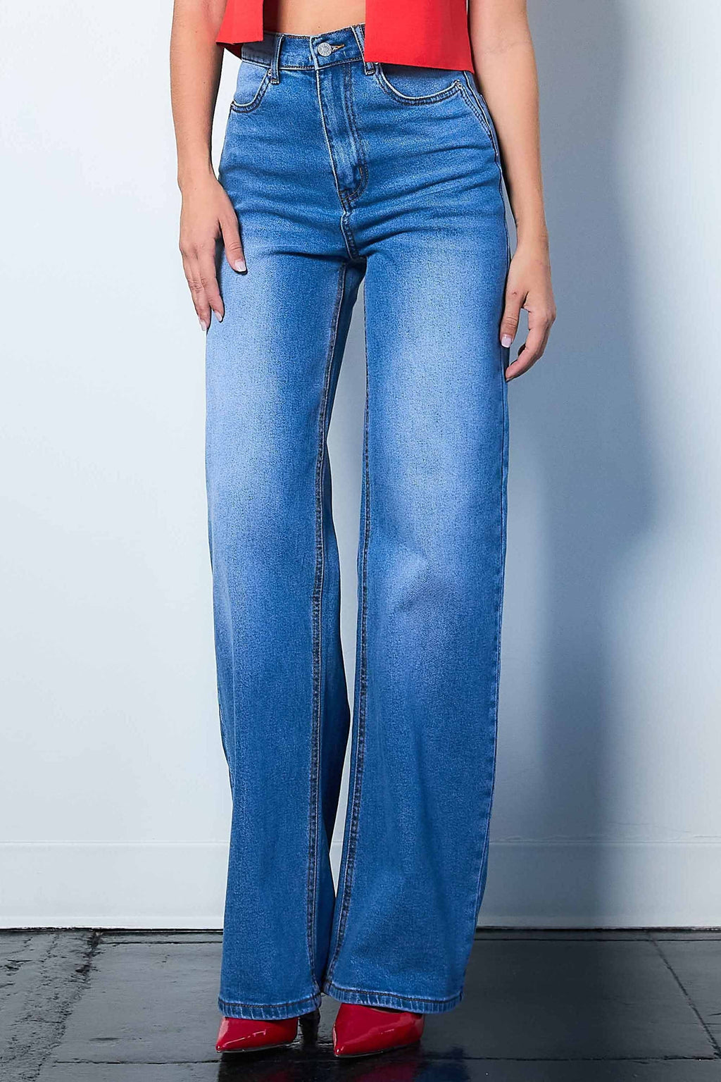 She's The Boss Wide Leg Jeans | gussieduponline