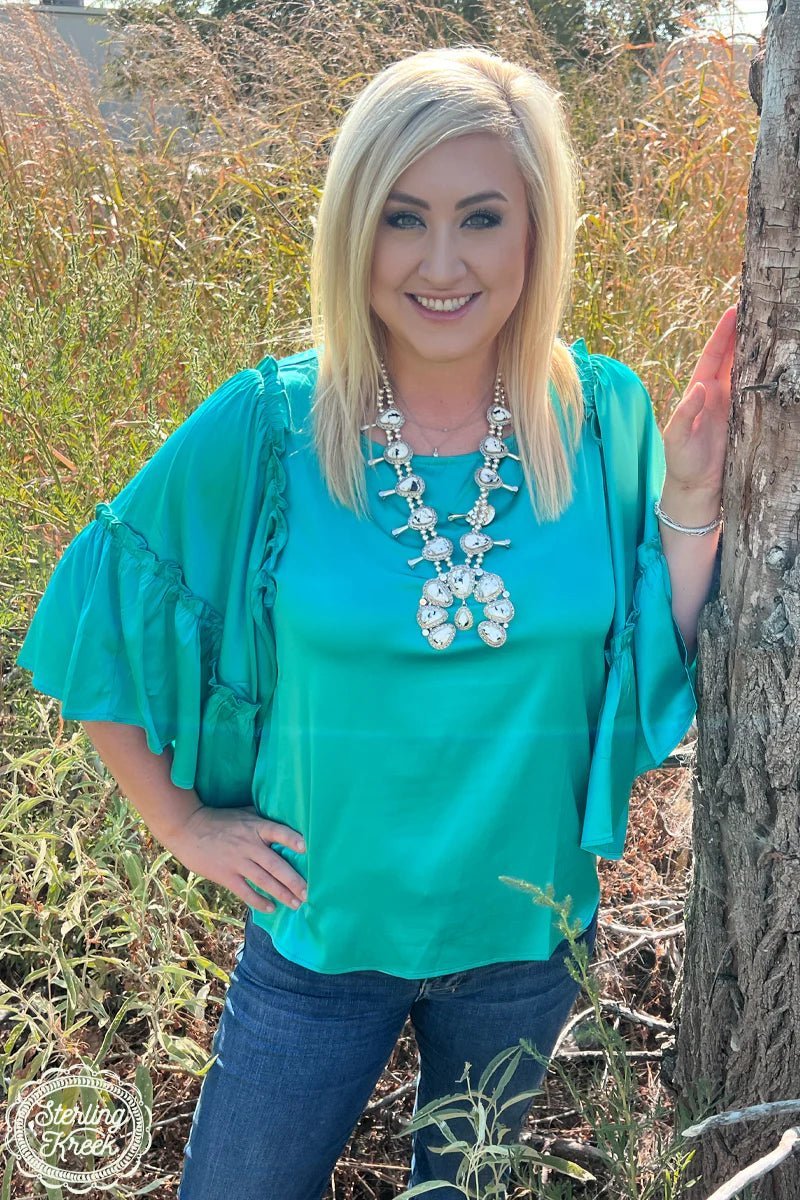 PLUS Into The Night Teal Top | gussieduponline