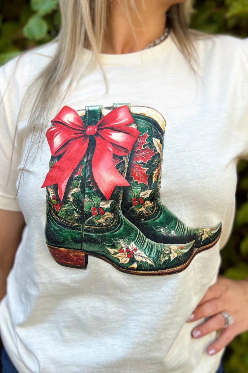 *LIMITED EDITION* Sterling Kreek All I Want For Christmas Is Boots Tee | gussieduponline