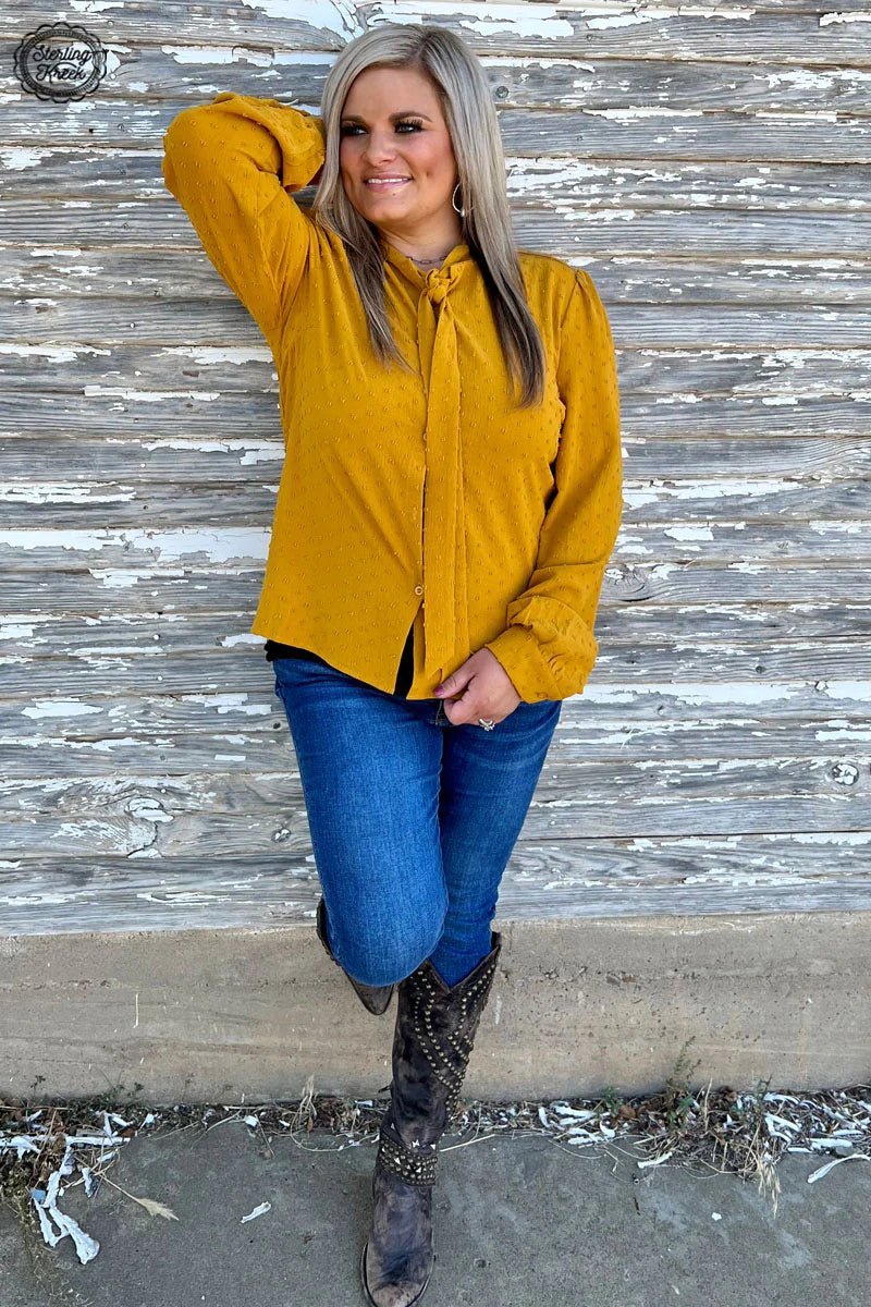 Business Babe Top Mustard | gussieduponline