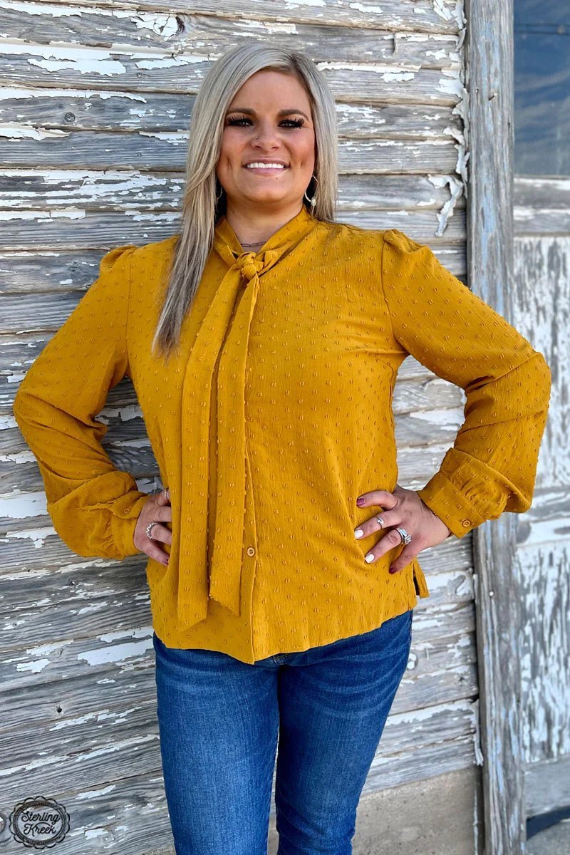 Business Babe Top Mustard | gussieduponline