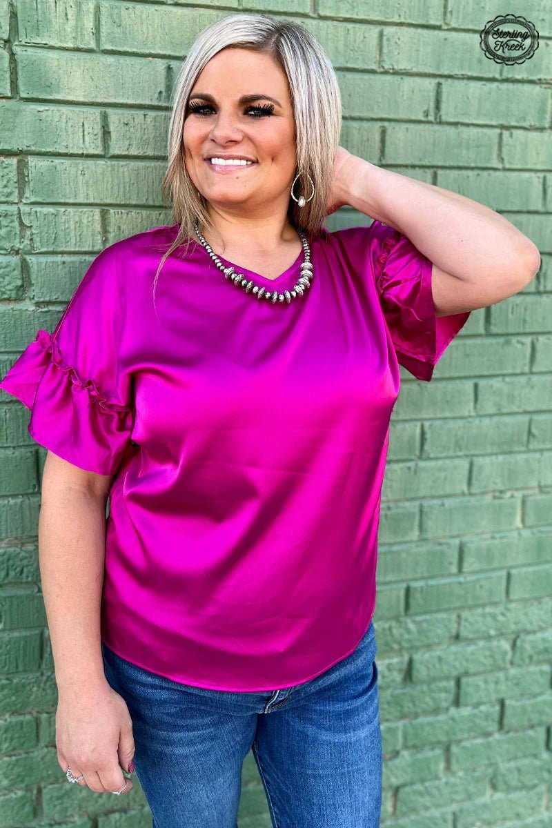 Downtown Darling Top Berry | gussieduponline