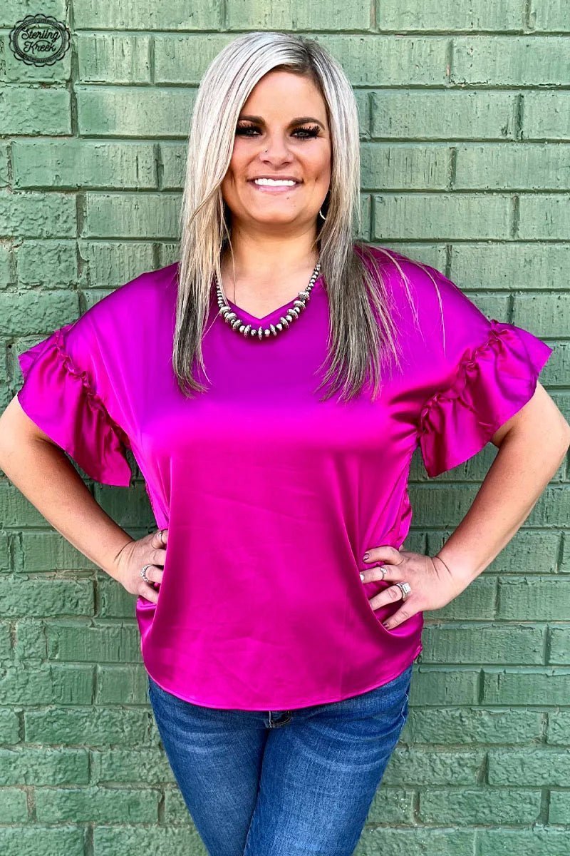 Downtown Darling Top Berry | gussieduponline