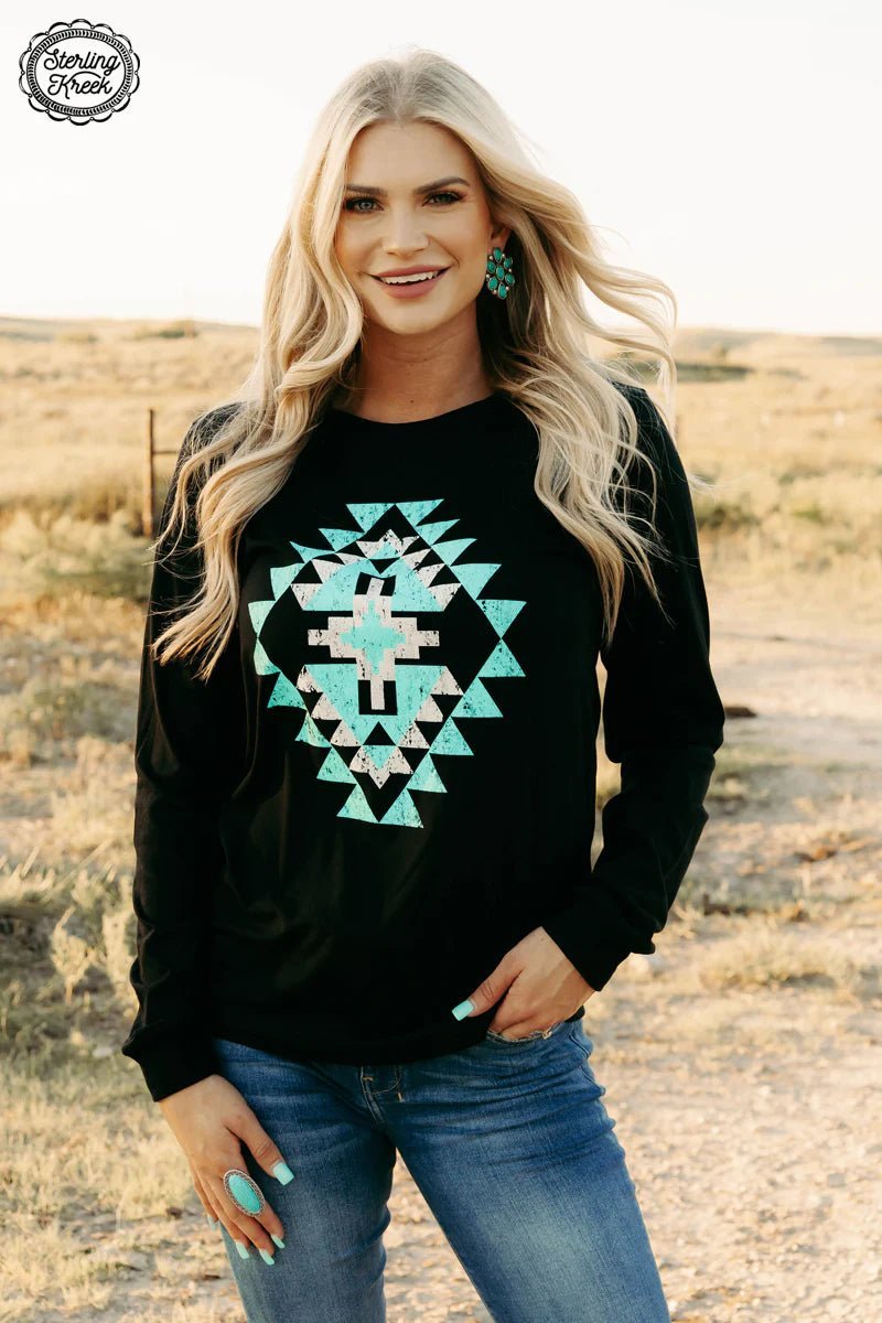 Icy Aztec Long Sleeve Tee | gussieduponline