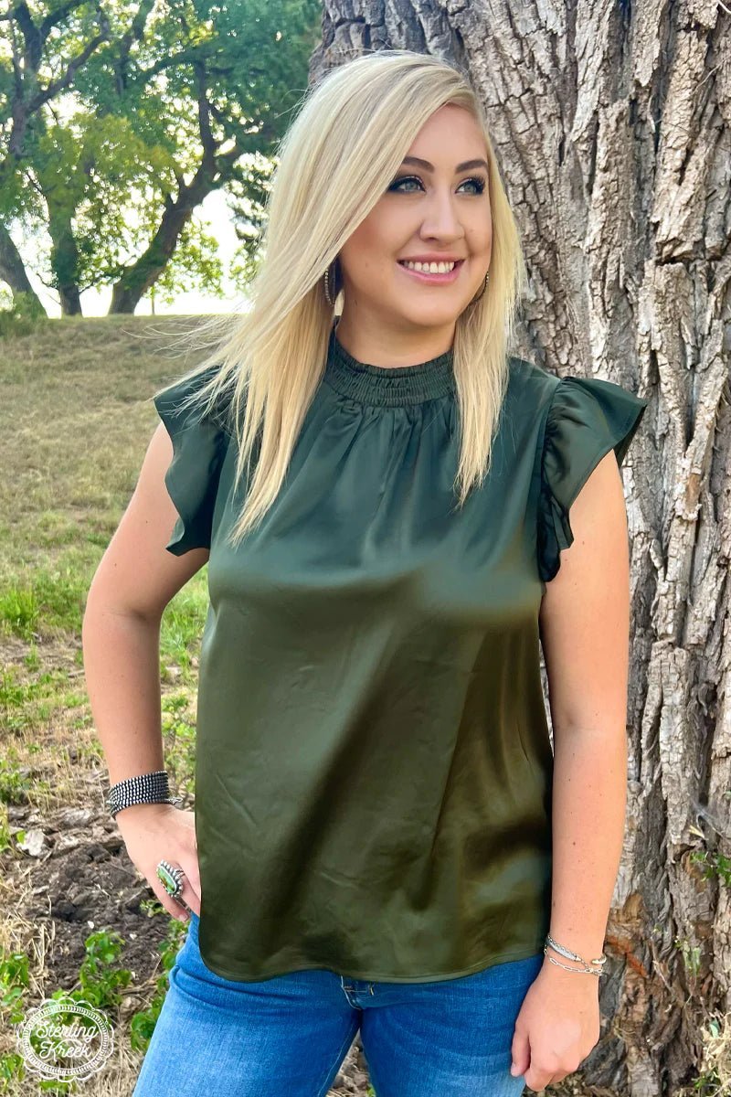 Hunter Green Babydoll Top | gussieduponline