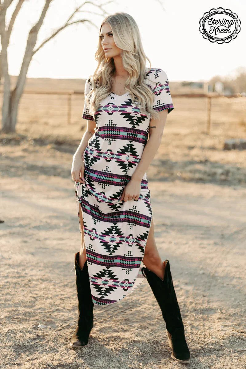 Plus Aztec Outskirts Maxi Dress | gussieduponline