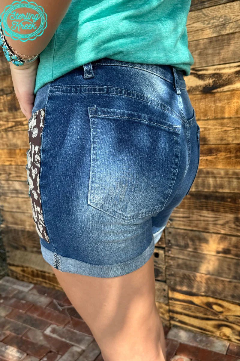 PLUS Sterling Kreek Patched Up Western Shorts-Long | gussieduponline