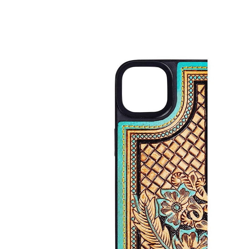 Falcon Trail IPhone 14 Tooled Leather Phone Case | gussieduponline
