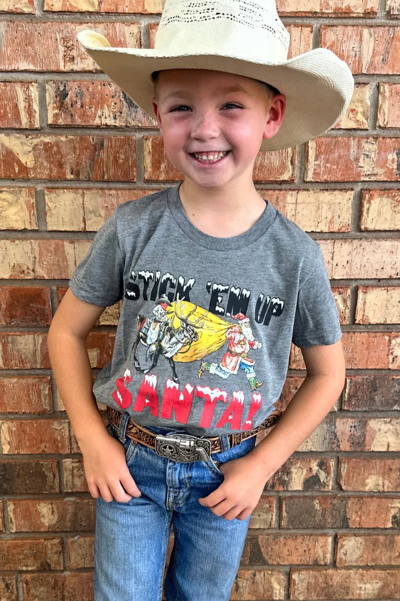 Sterling Kreek Stick Em Up Santa Christmas Tee | gussieduponline