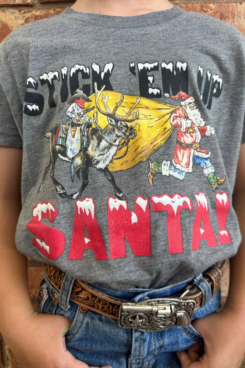 Sterling Kreek Stick Em Up Santa Christmas Tee | gussieduponline