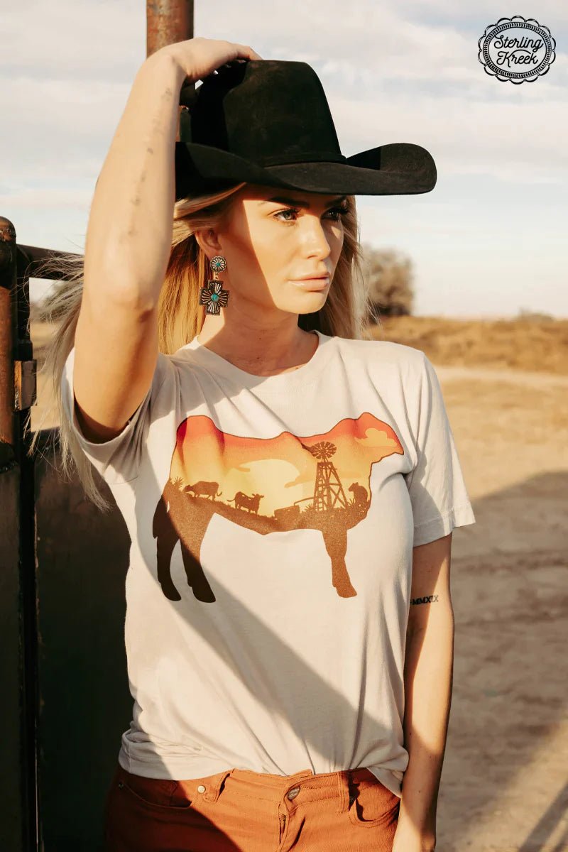 PLUS Sunset Steer Tee | gussieduponline