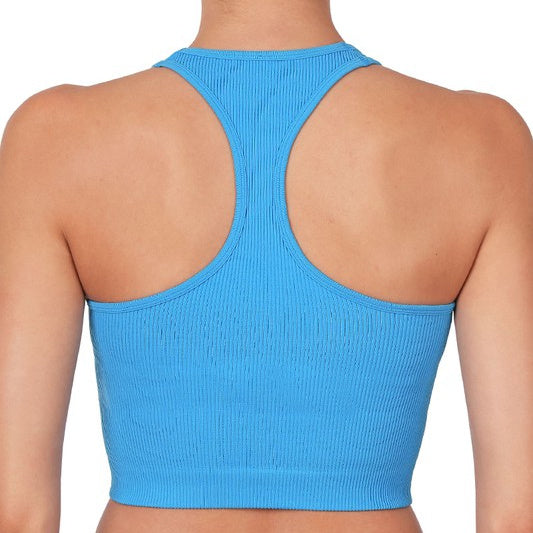 Cropped And Ribbed Racerback Top- 4 Colors | gussieduponline