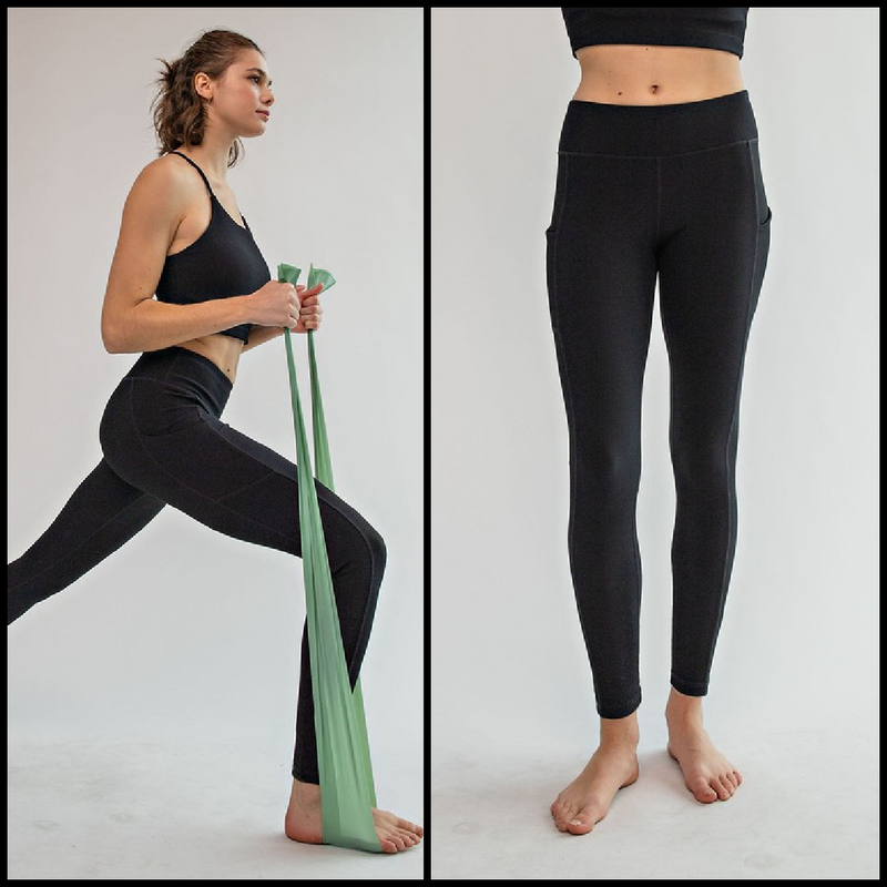 Ribbed Yoga Leggings With Pockets | gussieduponline