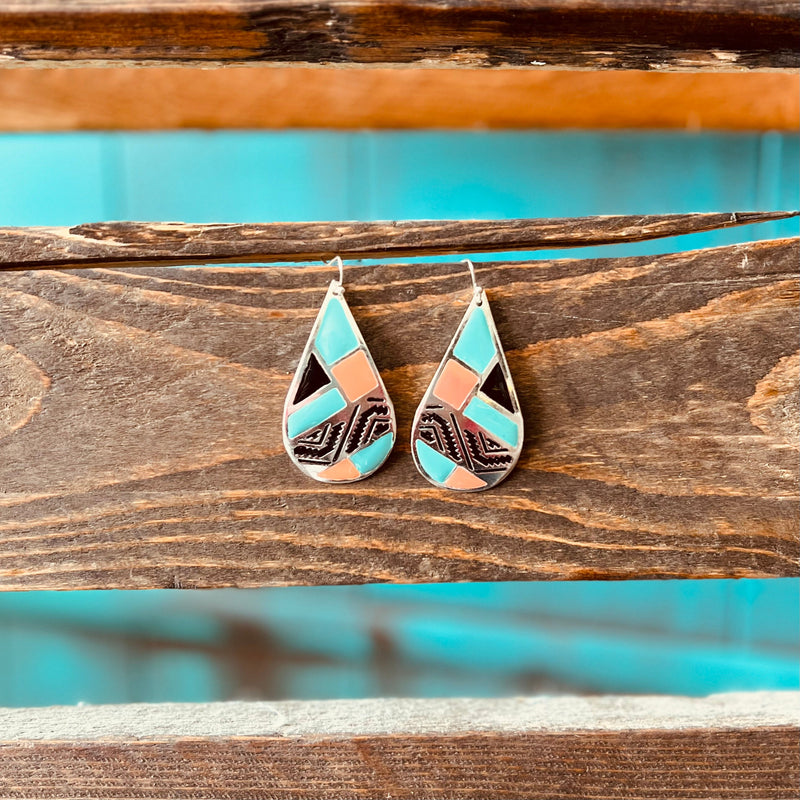 Mosaic Tear Drop Earrings | gussieduponline