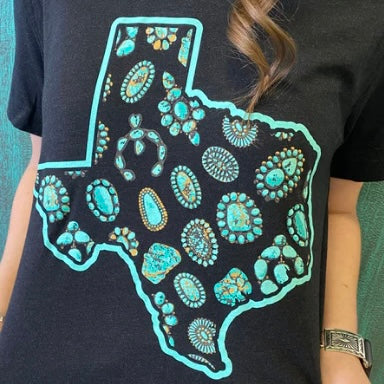 Texas In Turquoise Tee | gussieduponline