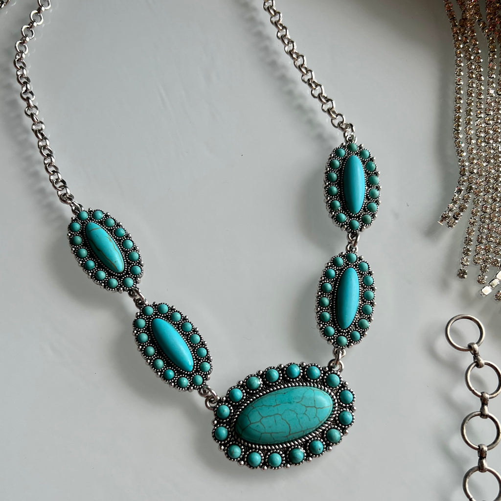 Prim And Proper Turquoise Necklace | gussieduponline