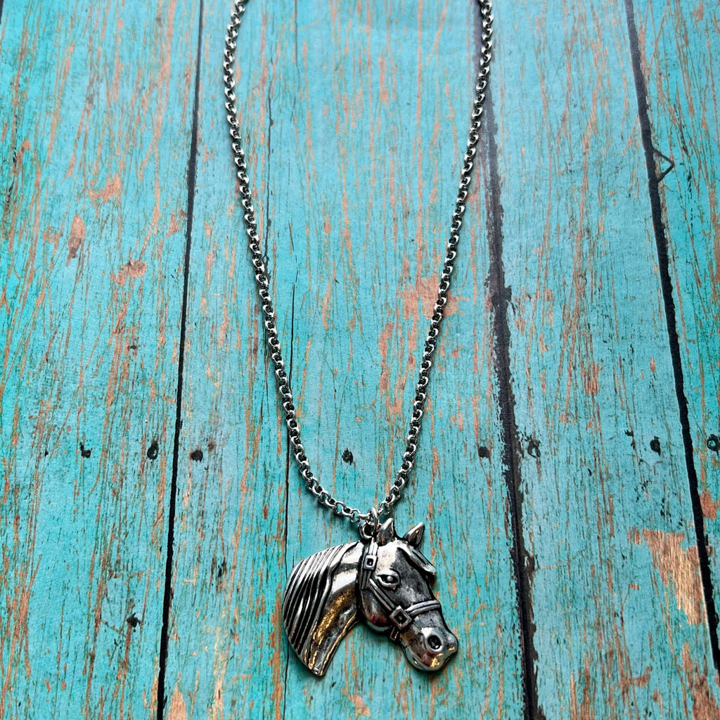 A Girl Who Loves Horses Necklace | gussieduponline