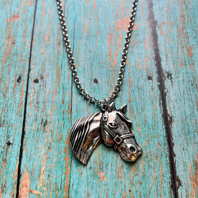 A Girl Who Loves Horses Necklace | gussieduponline