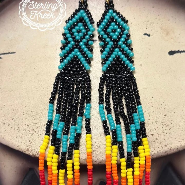 Aztec Seed Bead Earrings | gussieduponline