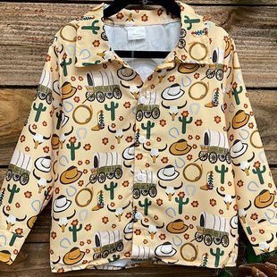 KIDS On The Oregon Trail Button Up Top* | gussieduponline