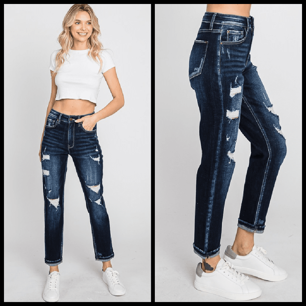 Double Cheeked Up Mom Jeans | gussieduponline