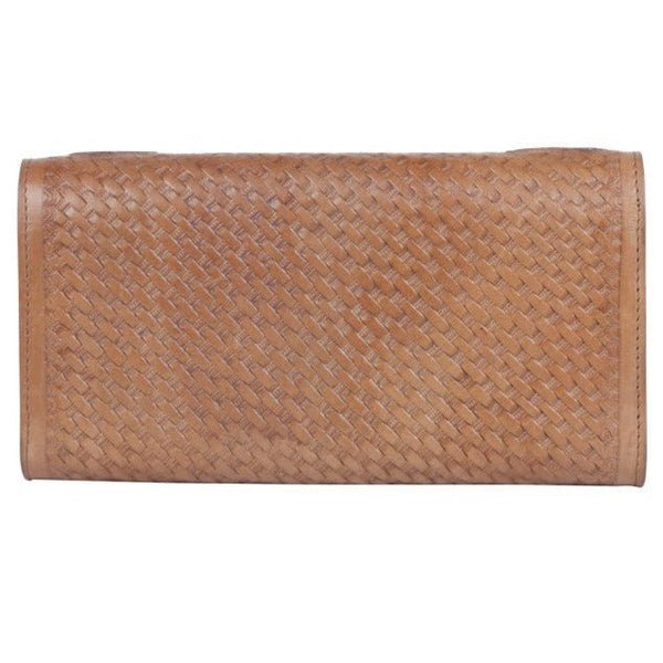 Tan Embossed Leather Wallet – gussied up online