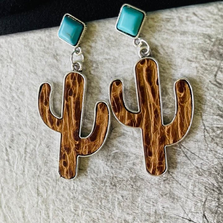 Amarillo Sky Cactus Earrings | gussieduponline