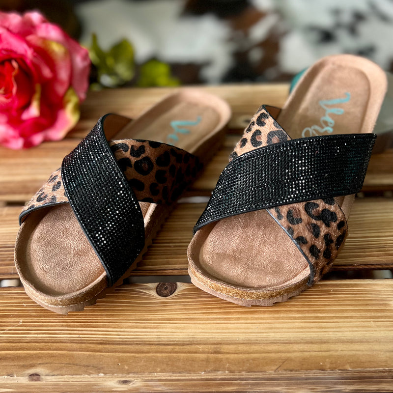 Sparklin' Leopard Slide Sandals* | gussieduponline