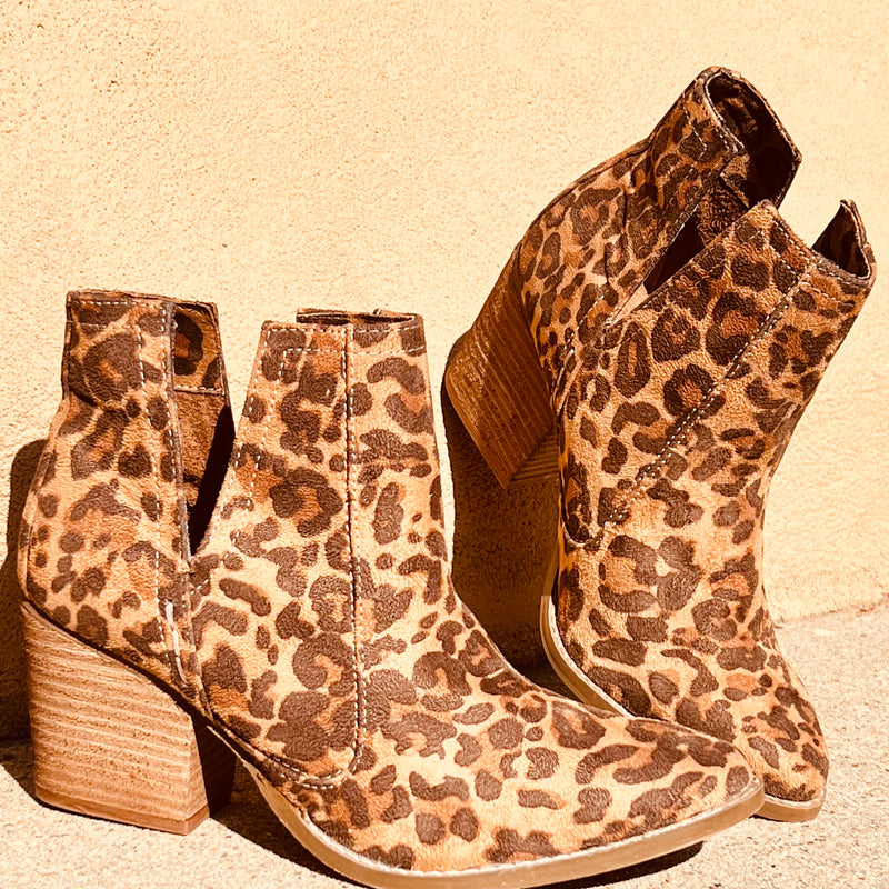 Camel Animal Print Heeled Ankle Boot* | gussieduponline